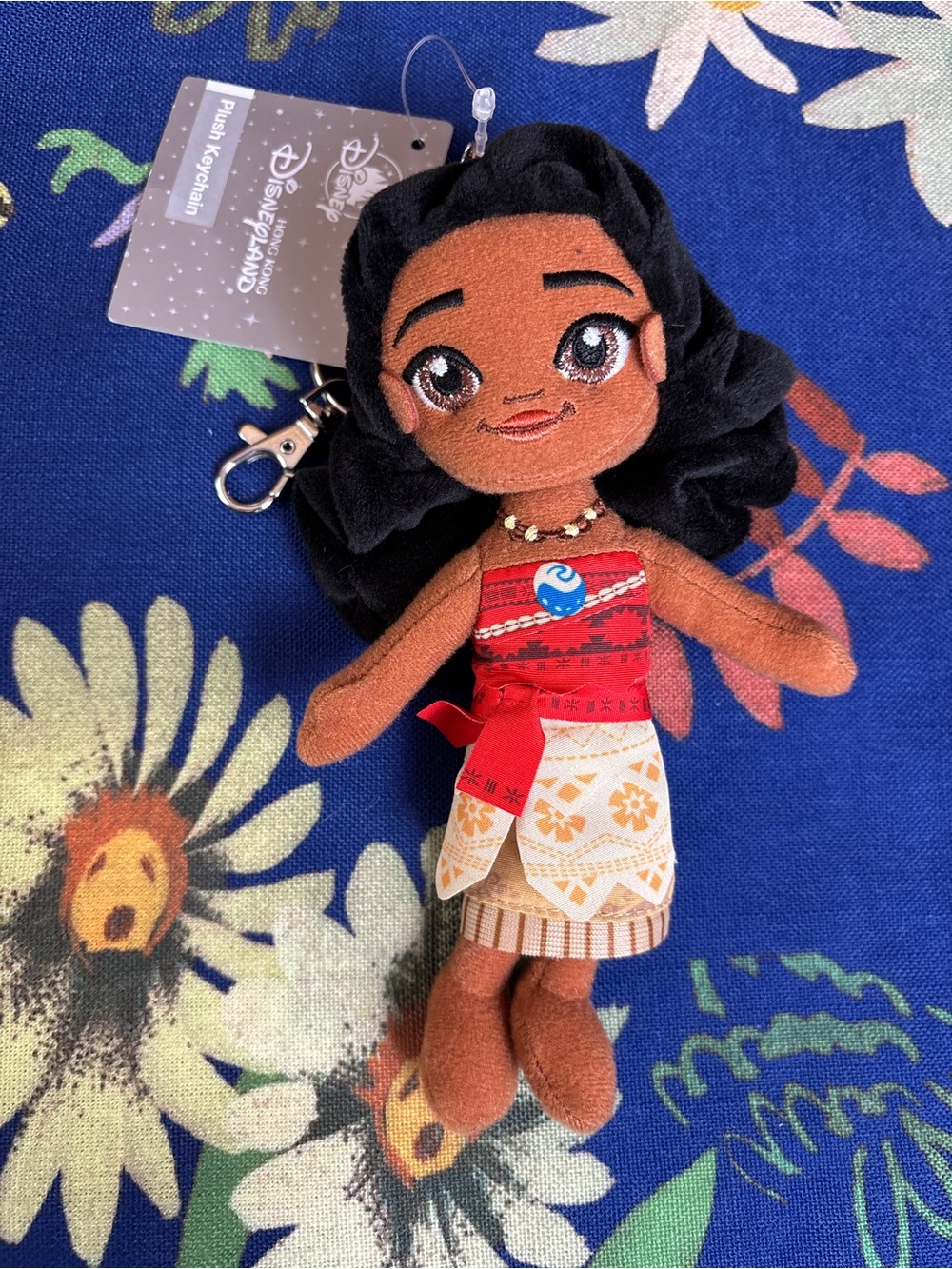 Disney Moana Plush Keychain - Brown with Black Hair and Red Outfit